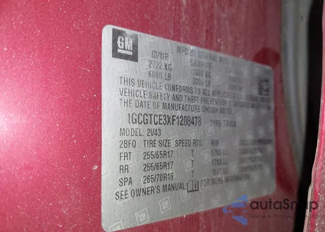 2015 Chevrolet Colorado Z71 z USA, uszkodzony, nr VIN 1GCGTCE3XF1208478